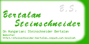 bertalan steinschneider business card